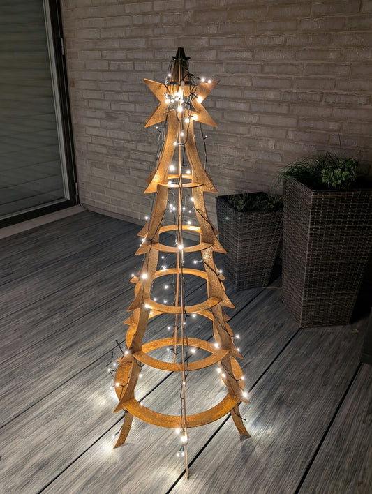 Nordstjerne medium 120 cm juletræ i cortenstål  – Rustique